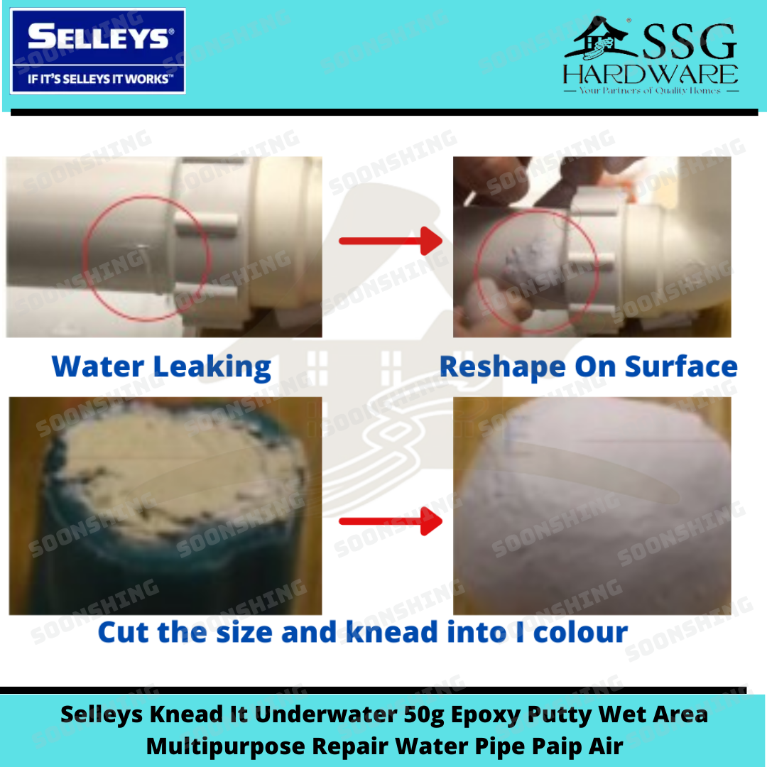 Selleys Knead It Underwater 50g Epoxy Putty Wet Area Multipurpose