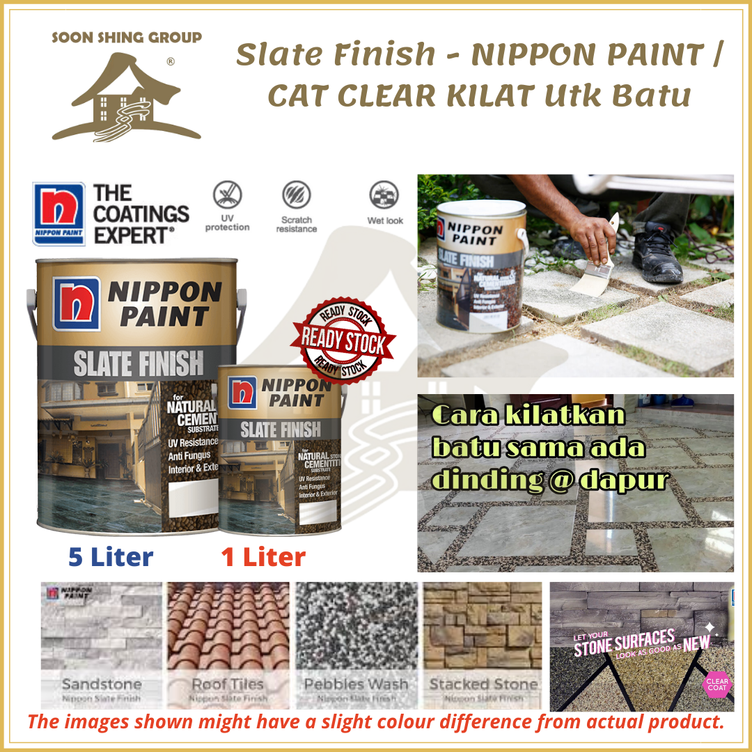 SS NIPPON Paint Slate Finish for Pebble Wash Sand Stone Garden / Kilat