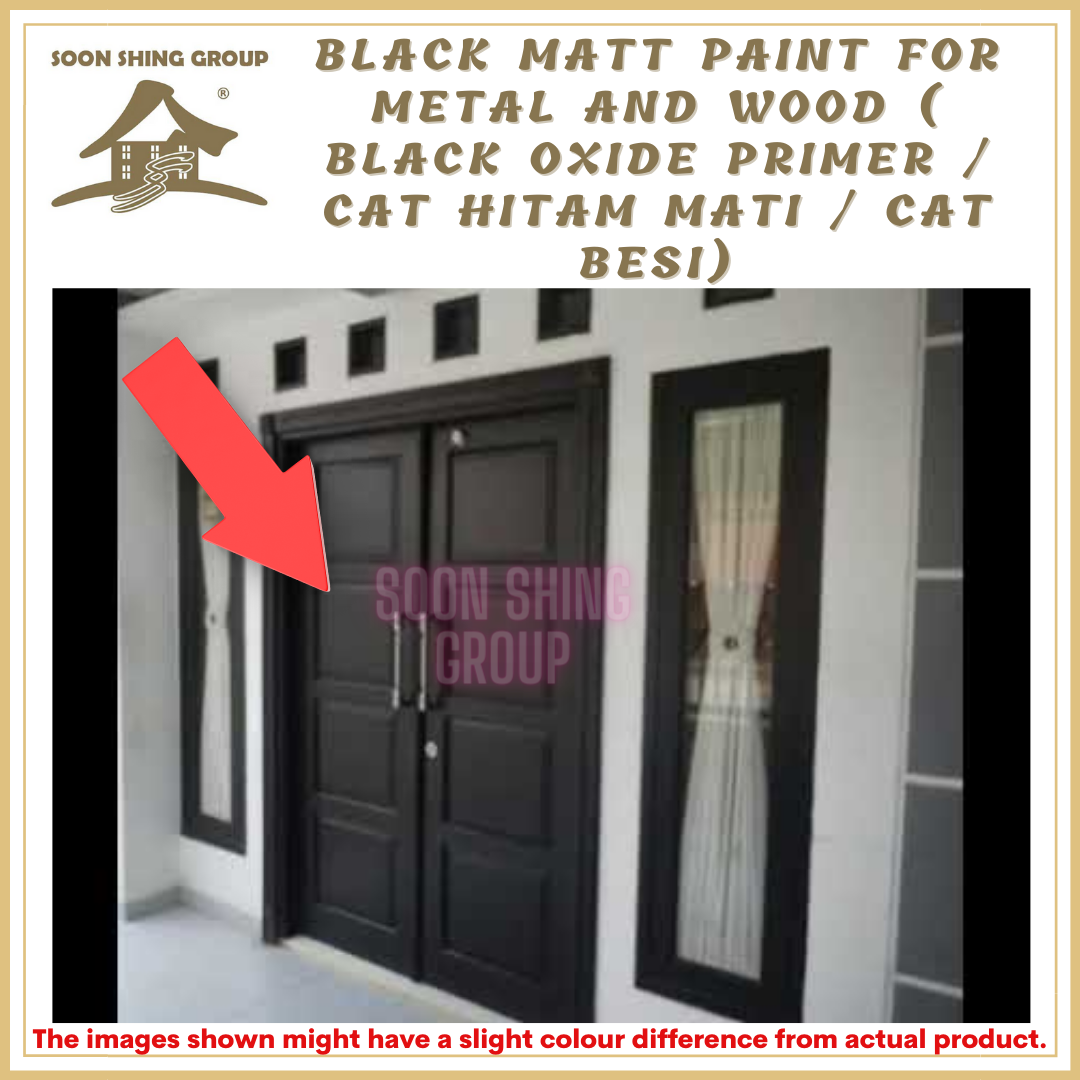 BLACK MATT PAINT FOR METAL AND WOOD ( Black Oxide Primer / Cat Hitam Mati / Cat Besi)