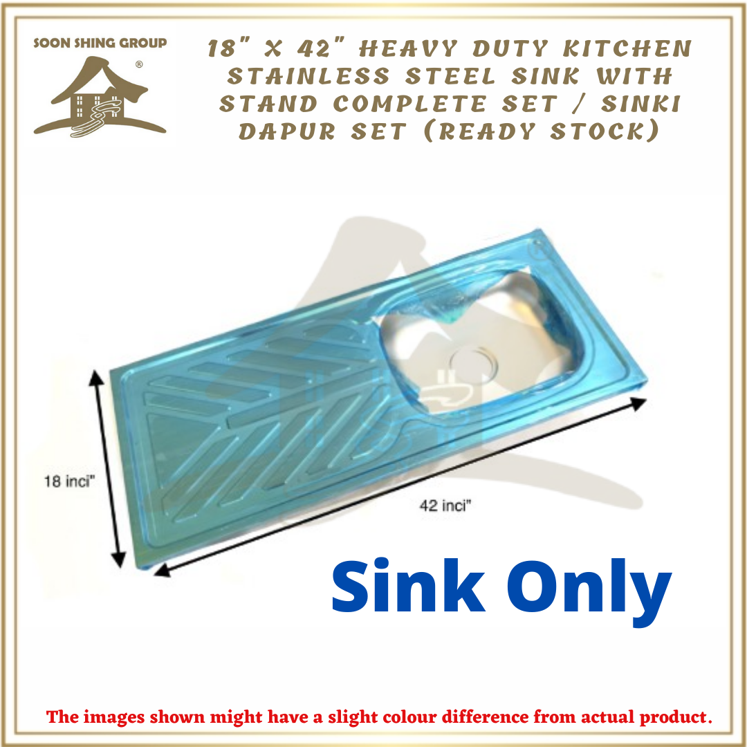 18 X 42 Sinki Dapur Kitchen Stainless Steel Sink With Sink Stand Complete Set Singki Steel