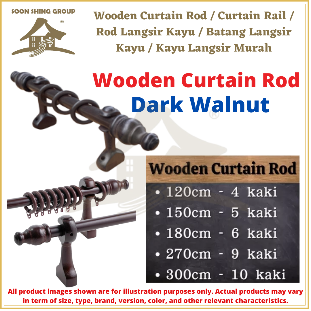 Wooden Curtain Rod / Curtain Rail / Rod Langsir Kayu / Batang Langsir