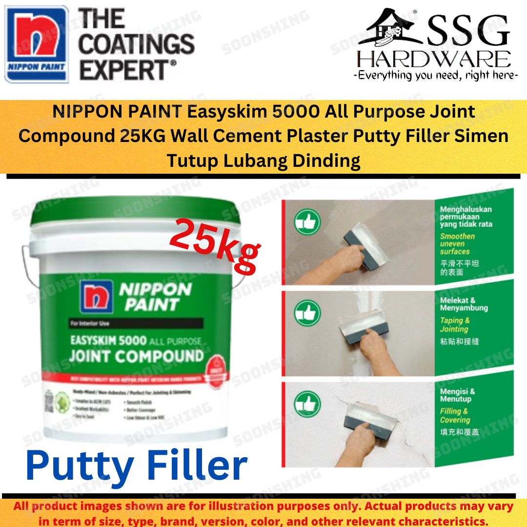 NIPPON PAINT Easyskim 5000 All Purpose Joint Compound 25KG Wall Crack