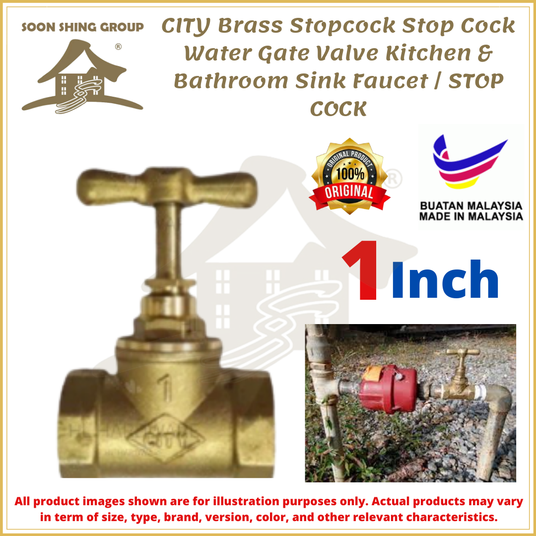 CITY Brass Stopcock Stop Cock Water Gate Valve Kitchen & Bathroom Sink Faucet / STOP COCK