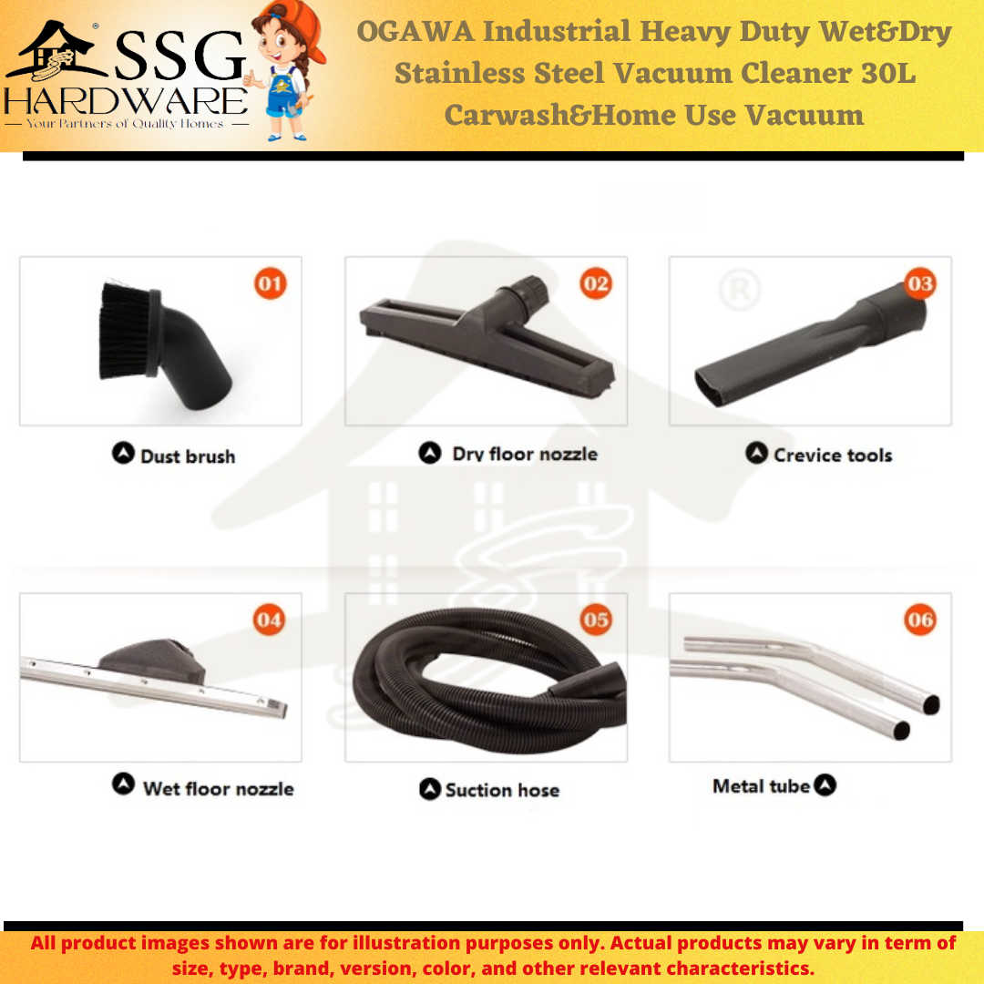 OGAWA Industrial Heavy Duty Wet & Dry Stainless Steel Vacuum Cleaner