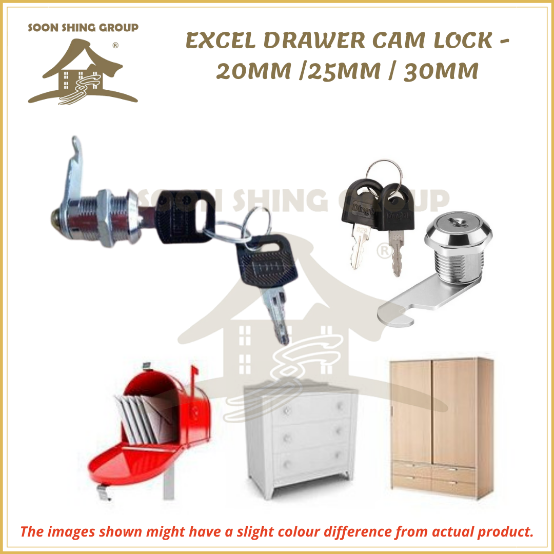 EXCEL DRAWER CAM LOCK 20MM /25MM / 30MM