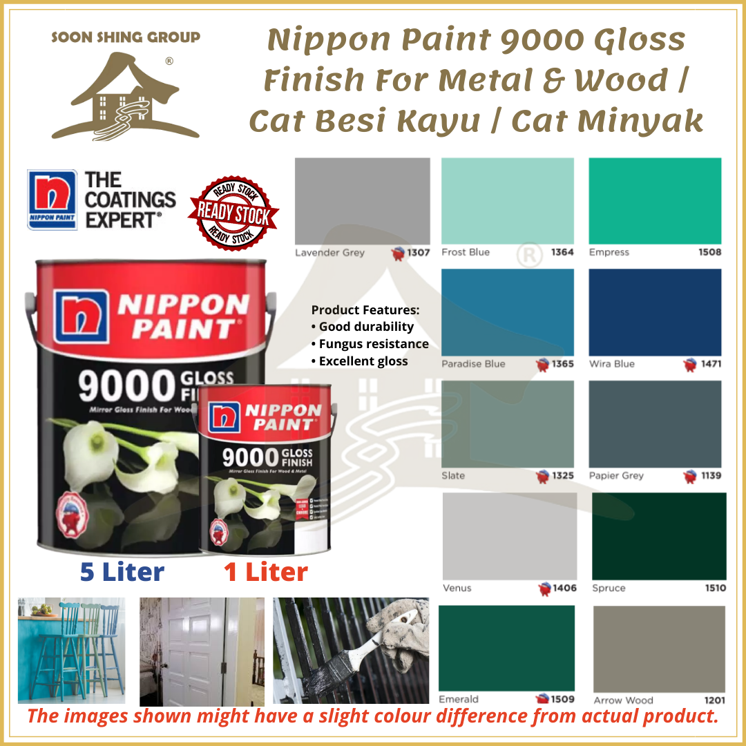 Ss07 Nippon Paint 9000 Gloss Finish For Metal Wood Cat Besi Kayu Cat Minyak