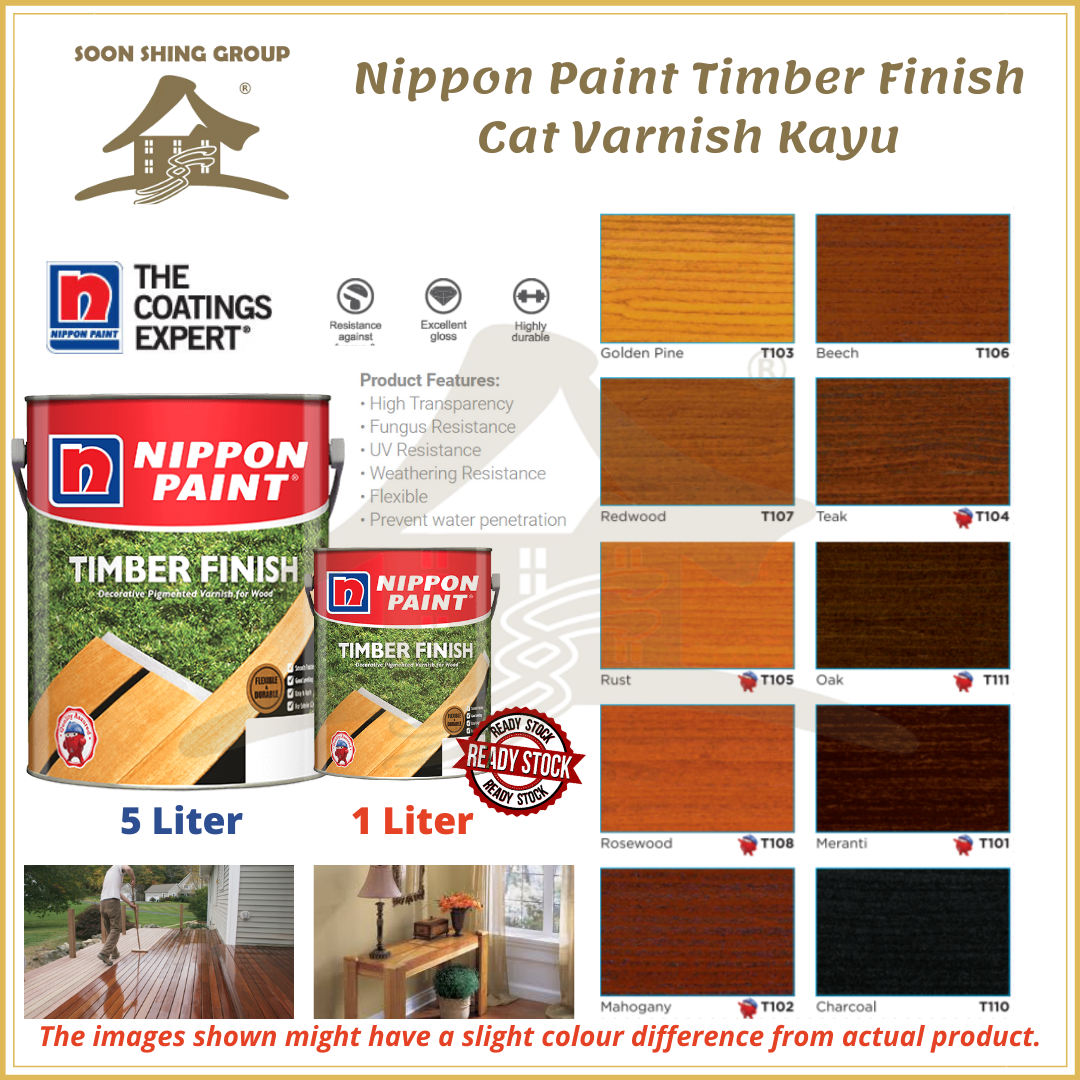 STF01 Nippon Paint Timber Finish Cat Varnish Kayu